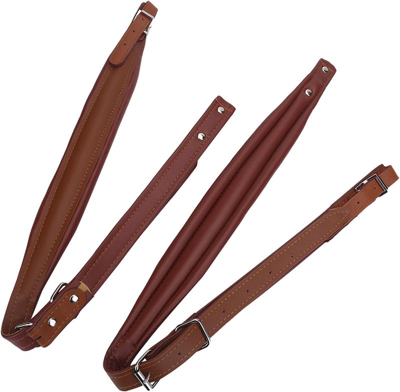 Cocoarm Accordion Harness Straps, Adjustable Accordion Shoulder Belts for 16-120 Bass Accordion, Soft PU Leather Accordion (Brown) - Image 1
